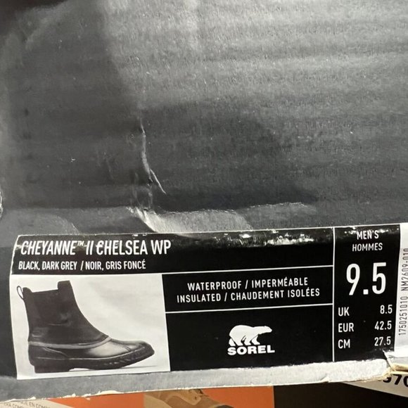 Sorel Men's Cheyenne II Chelsea Waterproof Boots Black, Size 9.5 M - Picture 6 of 6